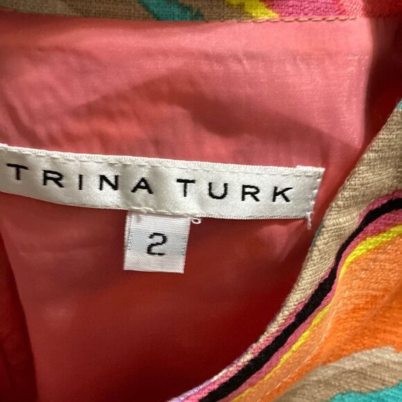 Trina Turk Multi Colored Chevron Print Dress - Picture 6 of 8